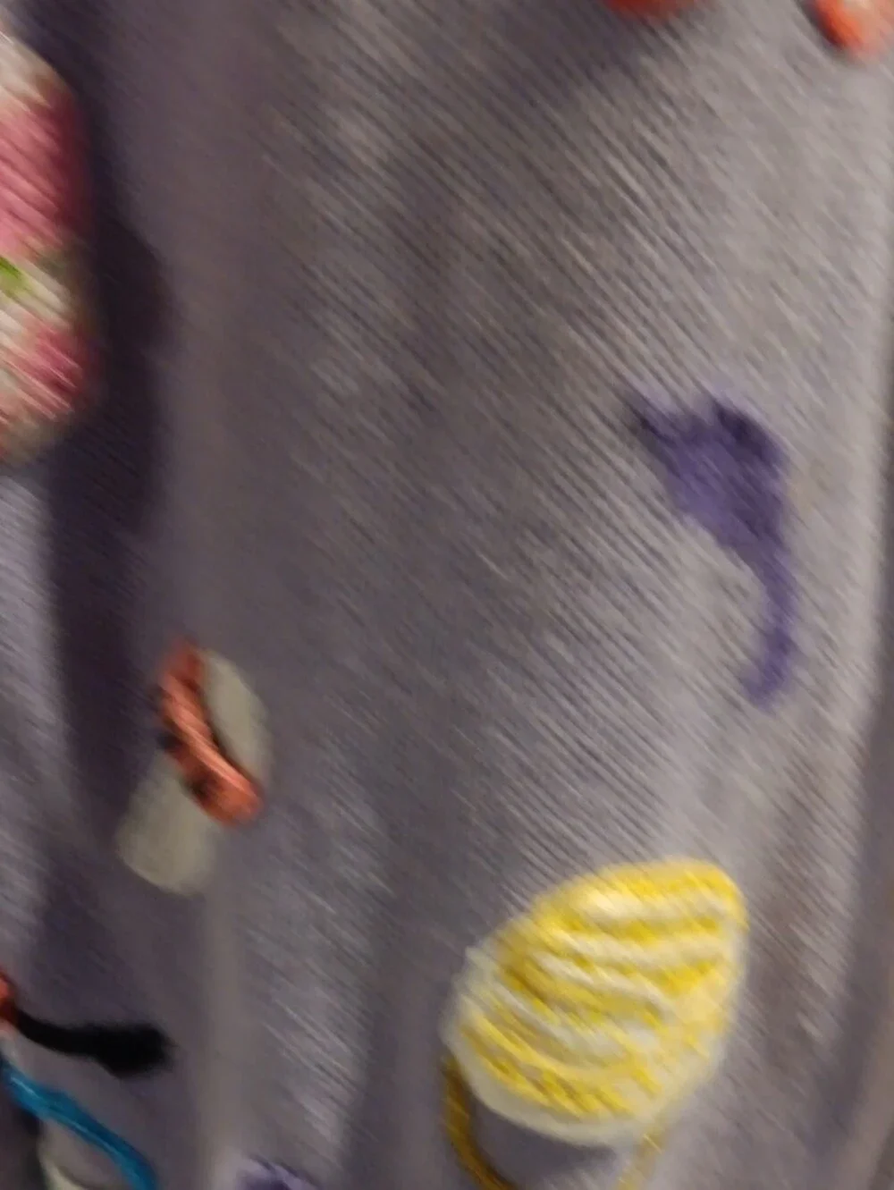 Storybook Knits Lavender Zip-Front Cardigan with Colorful Appliqués